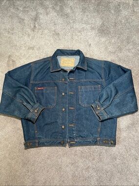 Vintage Braxton Authentic Denim Jean Jacket Stone Washed Trucker Jacket Size L